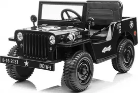 Ramiz Elektromobilis Retro karinis 4x4 pavara, Juodas