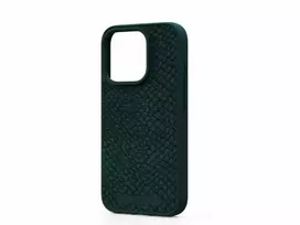 Njord Salmon Leather MagSafe dėklas, skirtas Apple iPhone 15 Pro, žalias, lašišos odos