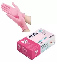 Rausvos nitrilinės pirštinės SANTEX Nitriflex Rose 100 vnt., 3,5 g - M
