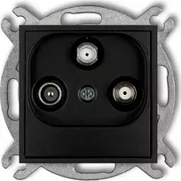 Karlik MINI Antenos lizdas 2 išėjimai SAT + TV juodas matinis 12MGSN