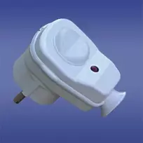 Elektro-Plast Kampinis nuimamas kištukas su jungikliu ir indikatoriumi su / U 16A 2P AWA- ŁKB balta (51.25)