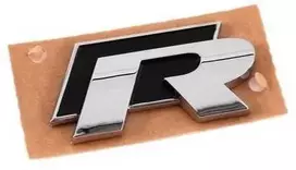 VAG VW GOLF MK6 MK7 R Chromuotas juodas ženkliukas su emblema bagažinėje originalus 1K8853675KFXC