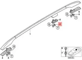 BMW E53 stogo turėklų adapterio kairė pusė Originalus 51137030881