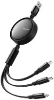 3 viename USB į USB-C / Lightning / Micro USB kabelis, Mcdodo CA-7256, 3.5 A, 1.2 m (juodas)