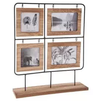 Nuotraukų rėmelis Bikuvalt Displėjus nuotraukoms koliažas 36x10x42 cm medinis, metalinis stovas 155120