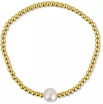 Jwl Luxury Pearls Auksuota karoliukų apyrankė su tikru gėlavandeniu perlu JL0714