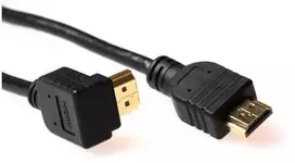 ACT 1 metro HDMI didelės spartos kabelis, HDMI-A kampinis kištukas į HDMI-A tiesų kištuką
