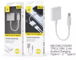 MTK USB-C adapteris – USB-C kištukas į 2 x USB-C lizdą