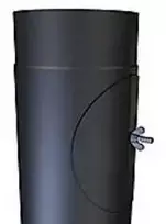 Kierulff MB juodas dūmų vamzdis 130 mm 250 mm ilgio - 250 mm ilgio su valymo sklende