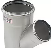 „Blücher“ didelis vamzdis 45° 160,110 mm - be O formos žiedo, atsparus rūgštims RF. Atsparus rūgštims