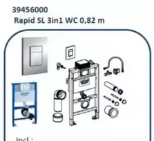Grohe „Rapid SL“ paslėptas bakelis, 82 cm montavimo aukštis, įskaitant mygtuką