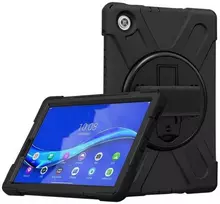 eSTUFF Lenovo TAB P11 juodas „Defender“ dėklas. Pakeltas.