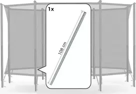 Apsaugos tinklo Comfort apatinis vamzdis Berg + spyruoklinis laikiklis, 108cm