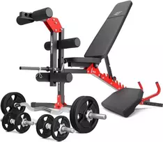 Marbo Sport Komplektas MH1_68KG_KIER | reguliuojamas suoliukas + kojų presas + maldos baras (įkišamas) + rankenų ir svarmenų rinkinys 4