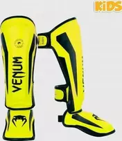 Venum Elite Shin Guards Kids - Exclusive - Neo Geltona