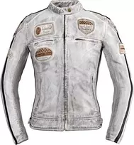 Moteriškas odinis moto švarkas W-TEC Sheawen Lady Baltas New