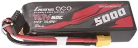 Gens ace G-Tech 5000 mAh 11.1V 60C 3S1P trumpo dydžio lipo su XT60 kištuku