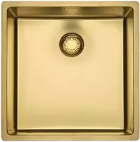 New York Comfort 40/40 (L) plautuvė 440x440 mm be skylės maišytuvui, Gold Flax
