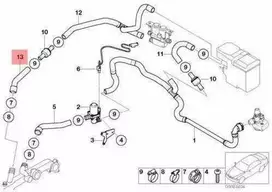 Bmw X5 E53 Žarna Variklio Įleidimo Ir Atbulinis Vožtuvas Originalus 64218380130