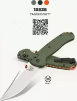 Benchmade 15536 TAGGEDOUT, OD Žalias G10, CPM-S45VN