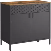 Songmics Sandėliavimo spintelė vintage ruda-juoda