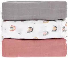 Petite&Mars Moussy - bambukinės sauskelnės, rinkinys iš 3 | Rožių vaivorykštės