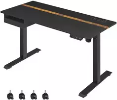 Songmics Vasagle Reguliuojamo aukščio stalas 60 x 140 cm, juodas