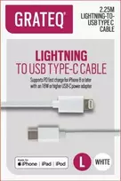 GRATEQ MFI LIGHTNING USB-C CABLE 2.25M PD