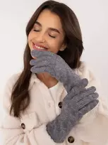 Wool Fashion Italia Pilkos moteriškos pirštinės: Dydis - L/XL