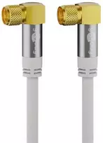 Wentronic FF SAT antenos jungtis, balta, kampinė, Goobay, 3m
