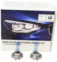 BMW originalios halogeninių priekinių žibintų lempučių lemputės 2x H7 mėlynos spalvos 63112338076
