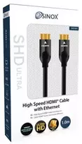 Sinox Beslag „Sinox SHD3061“, 1 m, HDMI A tipo (standartinis), HDMI A tipo (standartinis), 18Gbit/s, Garso grąžinimo kanalas (ARC), Juoda