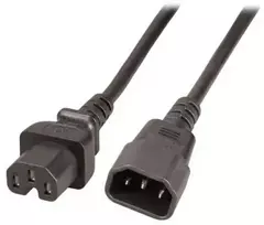 EFB Elektronik šildymo prietaisų prailginimo kabelis C14 180° - C15 180° juodas 2 m 3 x 1,00 mm² - 3 m - VDE - juodas (EK585.3V2)