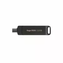 USB Atmintinė - Patriot Rage R550 512GB 100MB/s USB A+C Sukamoji Juoda