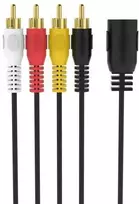 Sinox 5 kontaktų DIN į 4 Phono kabelis. 0,2 m. Juodas.