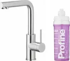 Virtuvės maišytuvas KFA DUERO PURE BASIC VIRTUVĖS MAIŠYTUVAS SU VANDENS FILTRAVIMO FUNKCIJA + PROFINE LILAC S FILTRŲ RINKINYS, INOX