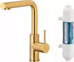Virtuvės maišytuvas KFA DUERO PURE BASIC VIRTUVĖS MAIŠYTUVAS SU VANDENS FILTRAVIMO FUNKCIJA + HIDRO FILTRU, ŠLIFUOTO AUKSO SPALVOS