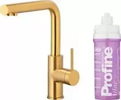 Virtuvės maišytuvas KFA DUERO PURE BASIC VIRTUVĖS MAIŠYTUVAS SU VANDENS FILTRAVIMO FUNKCIJA + PROFINE LILAC S FILTRŲ RINKINYS, ŠLIFUOTO AUKSO SPALVOS