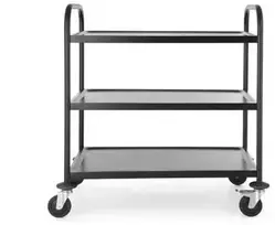 Padavėjo maitinimo vežimėlis serviravimui, 3 lentynų, iki 150 kg, matinė juoda - Hendi 811320
