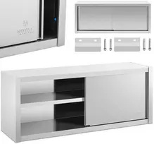 Royal Catering Maitinimo sieninė spinta su stumdomomis durimis, Plieninė, 150 x 45 x 60 cm