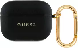 Guess PU Grained Classic Logo Apple AirPods 3 dėklas jūsų ausinėms juodos spalvos