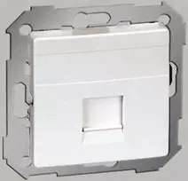 Kontakt-Simon Simon 82 apima vieno RJ45 buto kompiuterio lizdą su baltos diafragmos adapteriu (TSI-82005-30)