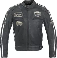 Vyriškas odinis moto švarkas W-TEC Dark Pilkas Vintage