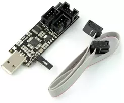Oem AVR MKII v3 programatorius, suderinamas su AVRISP-MKII ISP + IDC juostinis laidas