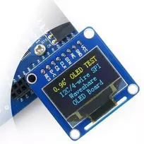 Dviejų spalvų grafinis OLED ekranas 0.96' (B) 128x64px SPI/I2C, tiesios jungtys, Waveshare 9092
