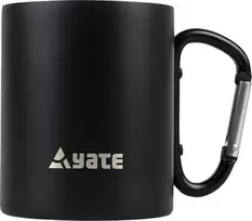 YATE Puodelis su karabinu COLOR 0,3 l nerūdijančio plieno - juodas