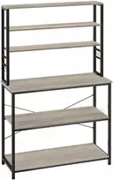 Songmics Vasagle Virtuvės lentyna 6 lentynų lygiai 40 x 100 x 167 cm pilkai juoda