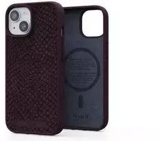 Dėklas Njord Salmon Leather MagSafe dėkliukas Apple iPhone 15 Pro max, rūdys