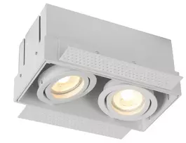 Lucide Užglaistomas šviestuvas TRIMLESS, 2xGU10, baltas