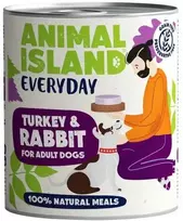 Drėgnas Šunų Maistas - Animal Island Kasdienis Kalakutas ir Triušis 800g